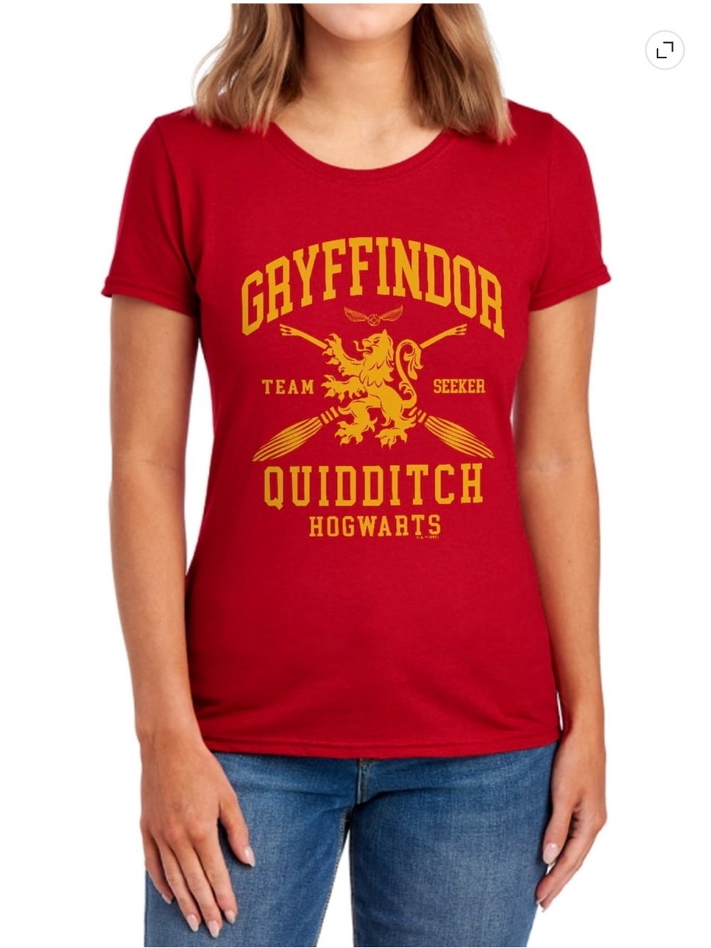 Zuni Gryffindor Quidditch Hogwarts Graphic Cotton Tee - Red PTP 18”-19” EUC